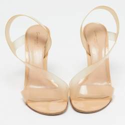 Pre Owned صندل جيانفيتو روسي ميتروبوليس بكعب خلفي من بي في سي بيج مقاس 37.5