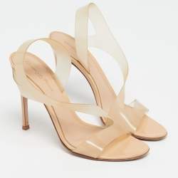 Pre Owned صندل جيانفيتو روسي ميتروبوليس بكعب خلفي من بي في سي بيج مقاس 37.5