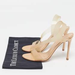 Pre Owned صندل جيانفيتو روسي ميتروبوليس بكعب خلفي من بي في سي بيج مقاس 37.5