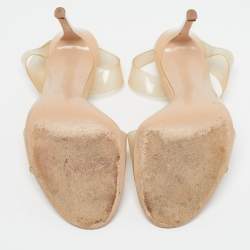 Pre Owned صندل جيانفيتو روسي ميتروبوليس بكعب خلفي من بي في سي بيج مقاس 37.5