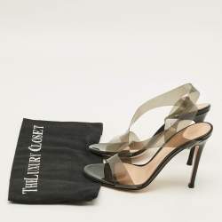مملوكة مسبقًا Gianvito Rossi Metropolis Size 36 Black PVC Slingback Sandals