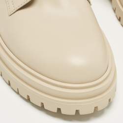 Pre Owned Gianvito Rossi Martis Size 40 Beige Leather Combat Boots