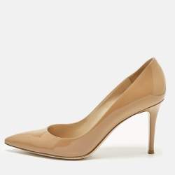 مملوكة مسبقًا Gianvito Rossi Size 39 Beige Patent Leather Pumps