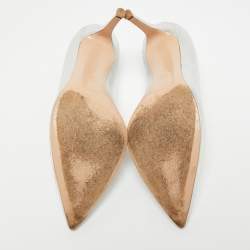 Pre Owned Gianvito Rossi Gianvito 105 Size 38.5 Silver Leather Pumps