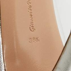 Pre Owned Gianvito Rossi Gianvito 105 Size 38.5 Silver Leather Pumps