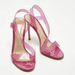 Pre Owned Gianvito Rossi Metropolis Size 40.5 Purple PVC Ankle Strap Sandals