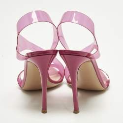 Pre Owned Gianvito Rossi Metropolis Size 40.5 Purple PVC Ankle Strap Sandals