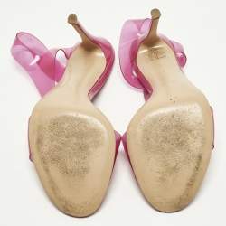 Pre Owned Gianvito Rossi Metropolis Size 40.5 Purple PVC Ankle Strap Sandals