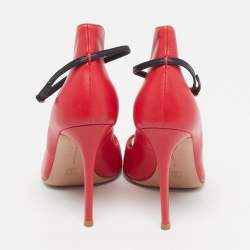 Pre Owned حذاء بوت للكاحل جيانفيتو روسي سويدي أحمر لامع بمقاس 37