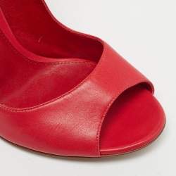 Pre Owned حذاء بوت للكاحل جيانفيتو روسي سويدي أحمر لامع بمقاس 37