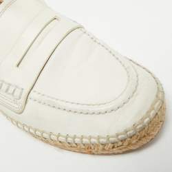 Pre Owned Gianvito Rossi No Style Size 37 Cream Leather Espadrille Loafers