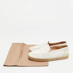 Pre Owned Gianvito Rossi No Style Size 37 Cream Leather Espadrille Loafers