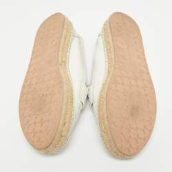 Pre Owned Gianvito Rossi No Style Size 37 Cream Leather Espadrille Loafers