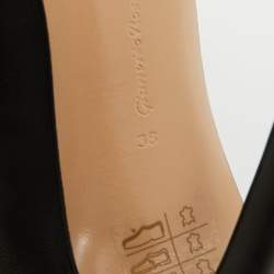 مملوكة مسبقًا حذاء كعب عالي جيانفيتو روسي جلد أسود مقدمة مدببة مقاس 39