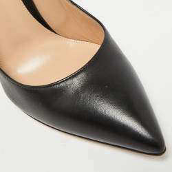 مملوكة مسبقًا حذاء كعب عالي جيانفيتو روسي جلد أسود مقدمة مدببة مقاس 39