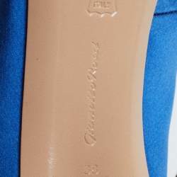 Pre Owned Gianvito Rossi Vamp Size 38 Blue Satin Booties