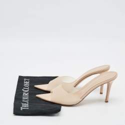 Pre Owned Gianvito Rossi Elle Size 40 Beige PVC Slide Sandals