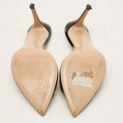 Pre Owned Gianvito Rossi Elle Size 40.5 Black PVC Slide Sandals