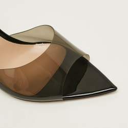 Pre Owned Gianvito Rossi Elle Size 40.5 Black PVC Slide Sandals