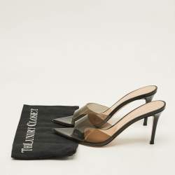 Pre Owned Gianvito Rossi Elle Size 40.5 Black PVC Slide Sandals