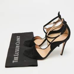 Pre Owned Gianvito Rossi Sisely Size 39 Black Suede Ankle Strap Sandals