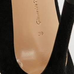 Pre Owned Gianvito Rossi Sisely Size 39 Black Suede Ankle Strap Sandals