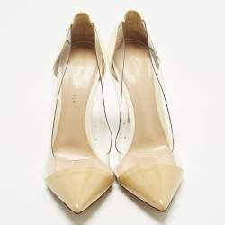 Pre Owned حذاء كعب عالي جيانفيتو روسي بليسي بي في سي وجلد كريم/بيج مقاس 40