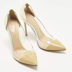 Pre Owned حذاء كعب عالي جيانفيتو روسي بليسي بي في سي وجلد كريم/بيج مقاس 40