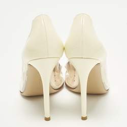 Pre Owned حذاء كعب عالي جيانفيتو روسي بليسي بي في سي وجلد كريم/بيج مقاس 40