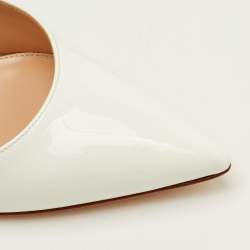 Pre Owned Gianvito Rossi Gianvito 105 Size 39.5 White Patent Leather Pointed Toe Pumps