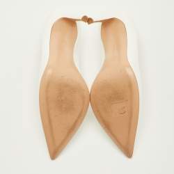 Pre Owned Gianvito Rossi Gianvito 105 Size 39.5 White Patent Leather Pointed Toe Pumps