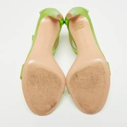 Pre Owned Gianvito Rossi Portofino Size 38 Green Leather Ankle Strap Sandals