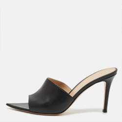 مملوكة مسبقًا صندل سلايد غيانفيتو روسي أليس بلاستيك مشمع أسود مقاس 38.5