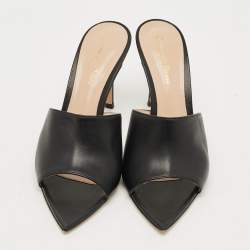 مملوكة مسبقًا صندل سلايد غيانفيتو روسي أليس بلاستيك مشمع أسود مقاس 38.5