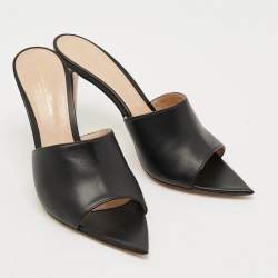 مملوكة مسبقًا صندل سلايد غيانفيتو روسي أليس بلاستيك مشمع أسود مقاس 38.5