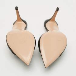 مملوكة مسبقًا صندل سلايد غيانفيتو روسي أليس بلاستيك مشمع أسود مقاس 38.5