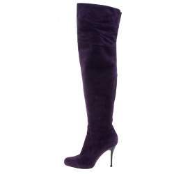 Pre Owned Gianvito Rossi Purple Suede Over the Knee Boots Size 40