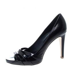 Pre Owned Gianvito Rossi Purple Leather Platform Pumps Size 38