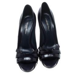 Pre Owned Gianvito Rossi Purple Leather Platform Pumps Size 38