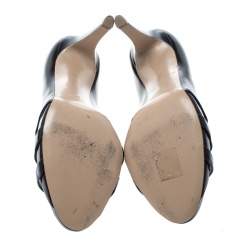 Pre Owned Gianvito Rossi Purple Leather Platform Pumps Size 38