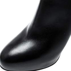 Pre Owned Gianvito Rossi Black Leather Platform Ankle Boots Size 39.5