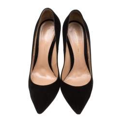 Pre Owned Gianvito Rossi Black Suede Pointed Toe Pumps 39