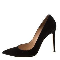 Pre Owned Gianvito Rossi Black Suede Pointed Toe Pumps 39
