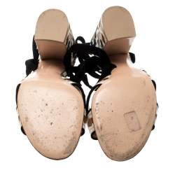 Gianvito Rossi Multicolor Embroidered Canvas And Suede Cheyenne Ankle Wrap Sandals 39.5