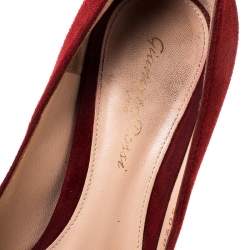 Pre Owned Gianvito Rossi Red Suede Pointed Toe Pumps Size 36