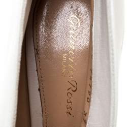 Gianvito Rossi White Leather V Neck Peep Toe Booties Size 37