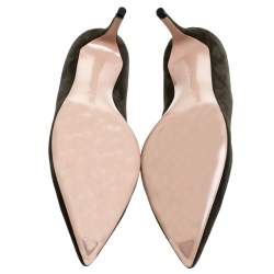 Pre Owned Gianvito Rossi Grey Suede Pointed Toe Pumps Size 41