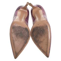 Pre Owned Gianvito Rossi Pink Python Pointed Toe Pumps Size 38