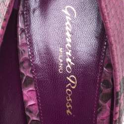 Pre Owned Gianvito Rossi Pink Python Pointed Toe Pumps Size 38