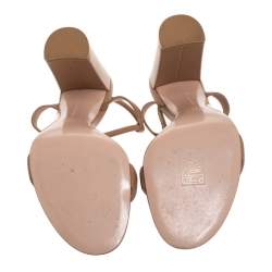 Pre Owned Gianvito Rossi Brown Leather Nikki Ankle Strap Sandals Size 41